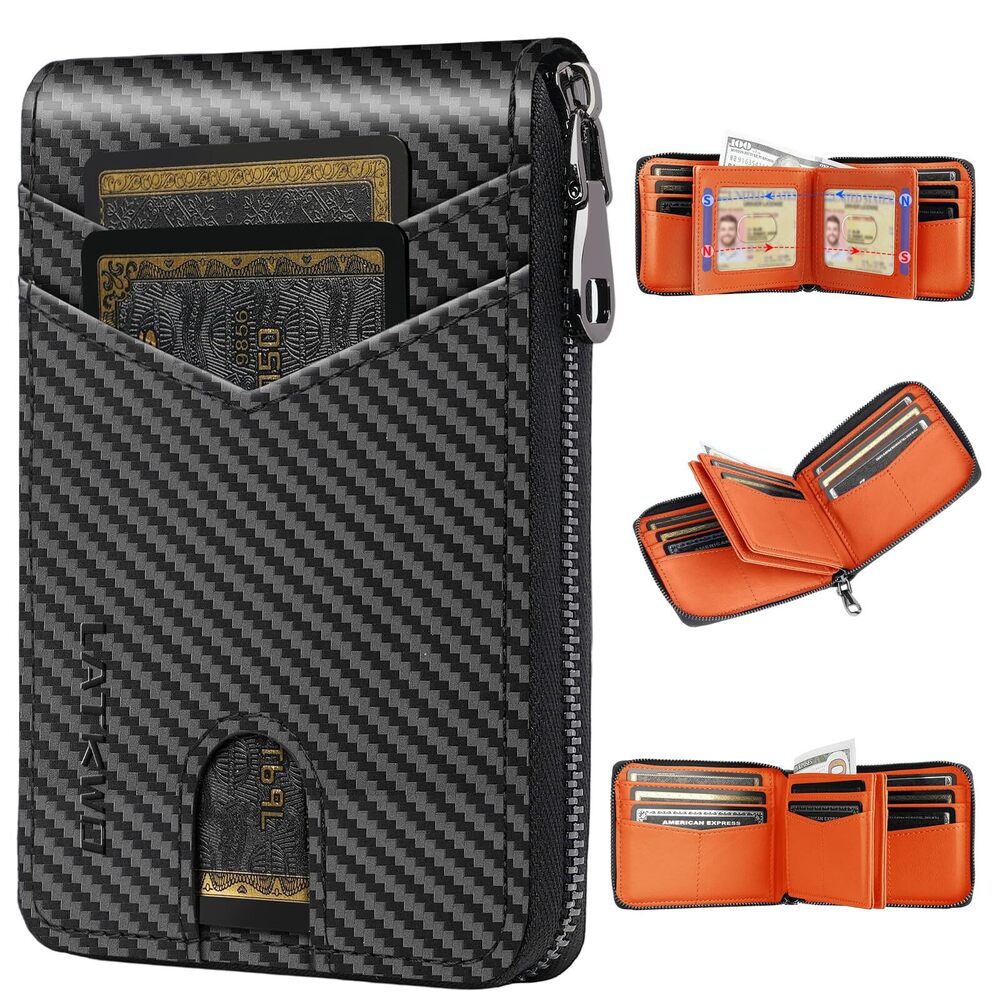 2088 ’s RFID Blocking Zipper Wallet with 2 ID Windows - Large Capacity